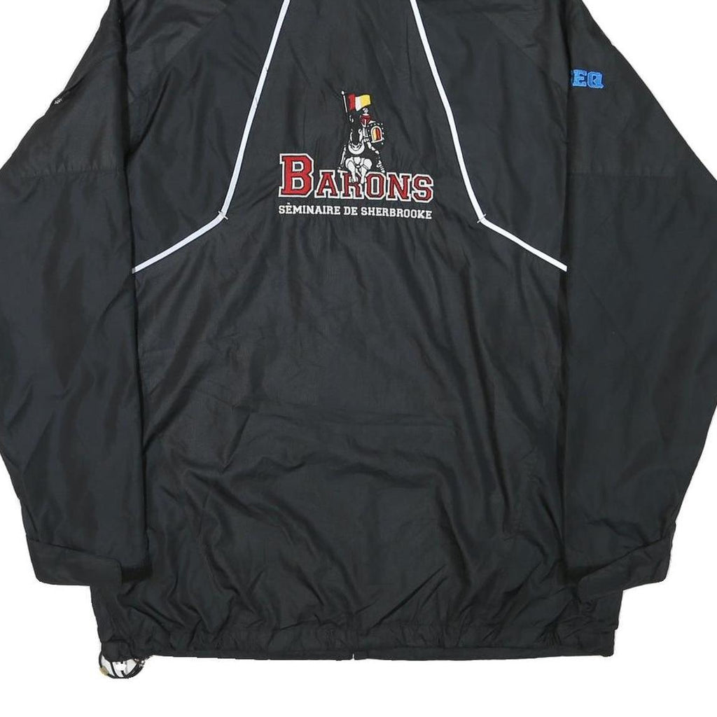 NIKE Mens Black Barons Track Jacket M Polyester Blend Zip Hooded Plain Sport