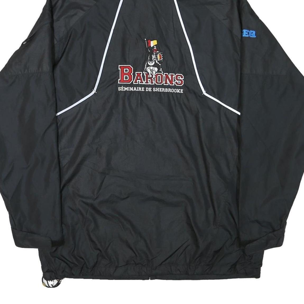 NIKE Mens Black Barons Track Jacket M Polyester Blend Zip Hooded Plain Sport