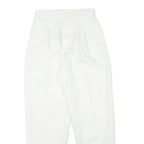 IMIGARIO Womens White Relaxed Trousers W24 L26 Polyester Blend Zip