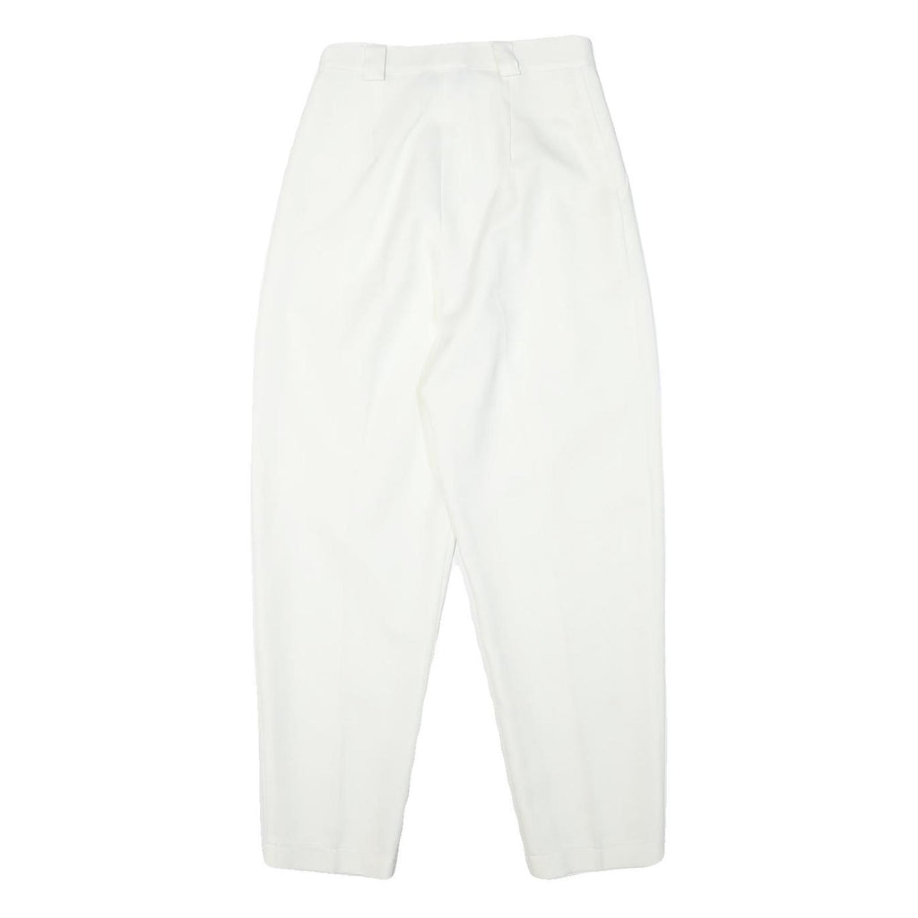 IMIGARIO Womens White Relaxed Trousers W24 L26 Polyester Blend Zip