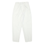 IMIGARIO Womens White Relaxed Trousers W24 L26 Polyester Blend Zip
