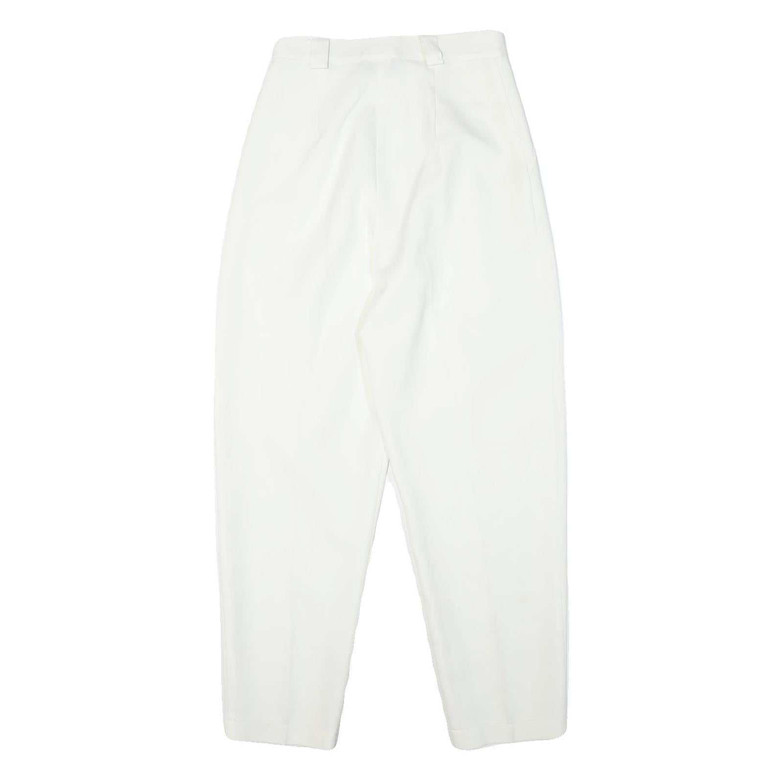 IMIGARIO Womens White Relaxed Trousers W24 L26 Polyester Blend Zip