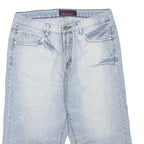 Mens Light Blue Denim Cotton Blend Casual Shorts M W32 Comfortable Fit