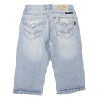 Mens Light Blue Denim Cotton Blend Casual Shorts M W32 Comfortable Fit