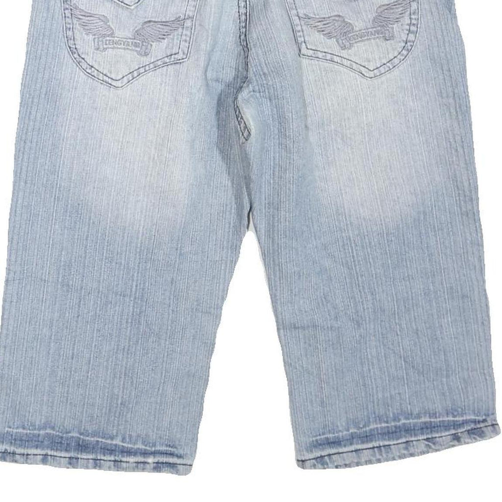 Mens Light Blue Denim Cotton Blend Casual Shorts M W32 Comfortable Fit