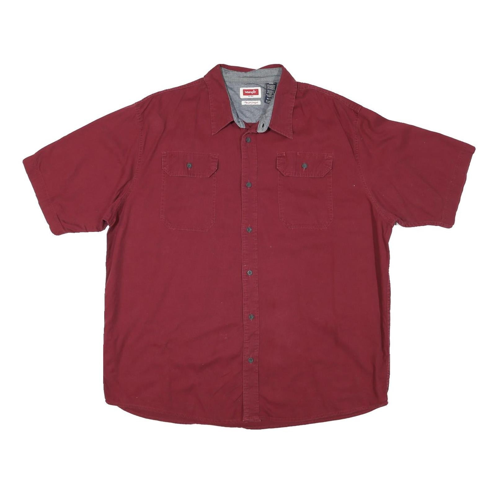 WRANGLER Mens Red Casual Shirt XL Cotton Blend Workwear Button Shirt