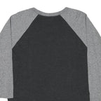 TRUE RELIGION Womens Grey & Black World Tour Graphic 3/4 Sleeve Crew Neck S
