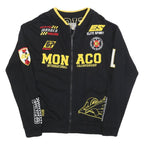 Mens Black Yellow Monaco Grand Prix Zip Jacket Cotton L Racing Graphic