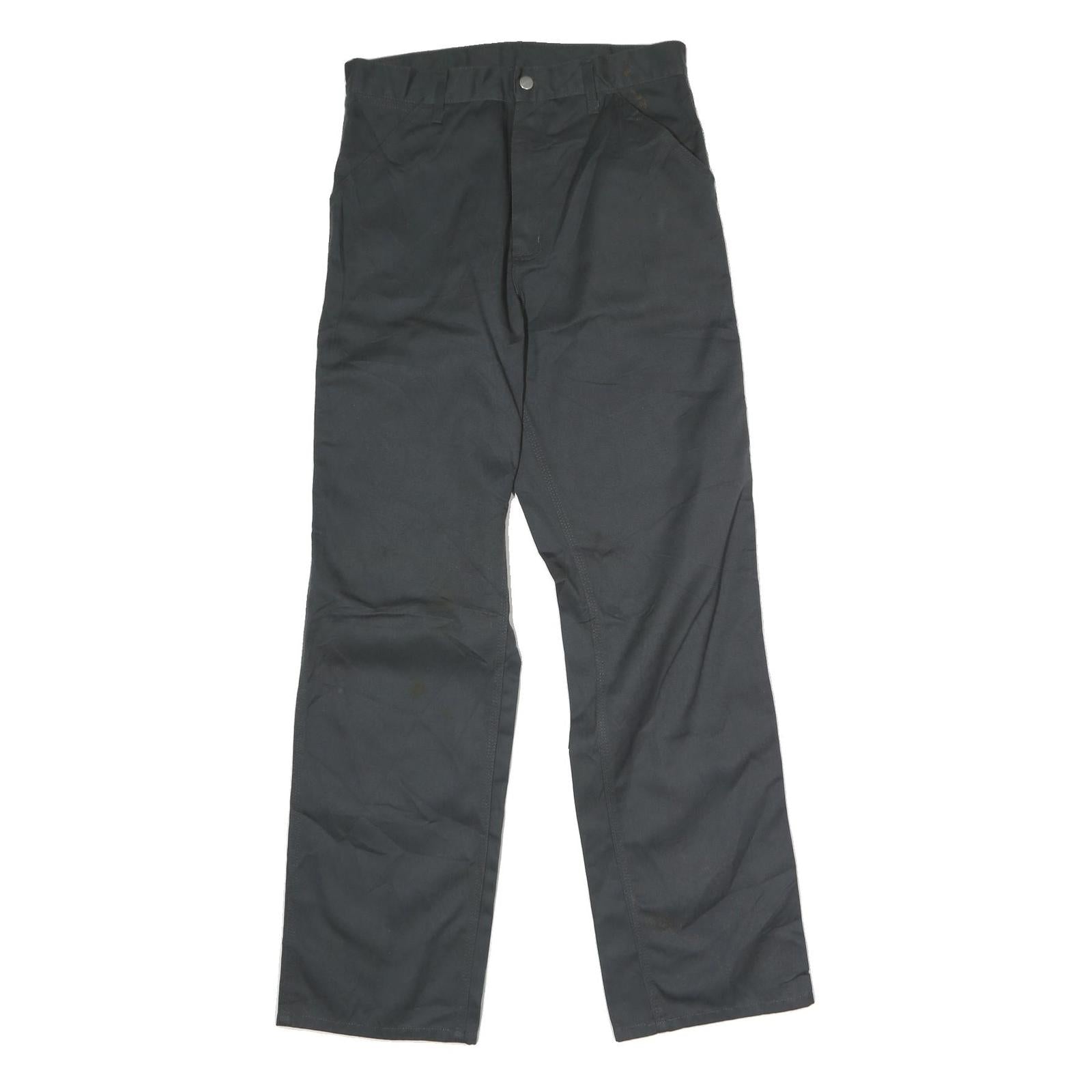 CARHARTT Mens Cotton Black Regular Straight Trousers W33 L30 Workwear Durable