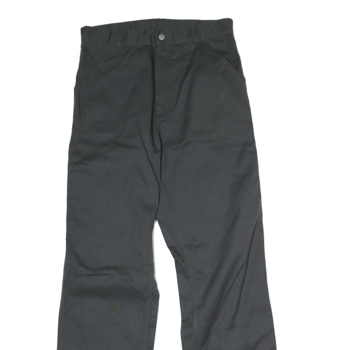 CARHARTT Mens Cotton Black Regular Straight Trousers W33 L30 Workwear Durable