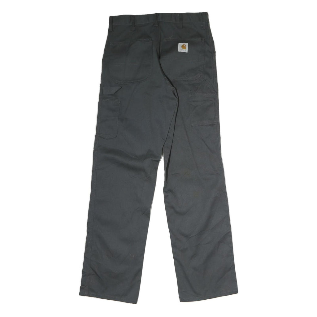 CARHARTT Mens Cotton Black Regular Straight Trousers W33 L30 Workwear Durable