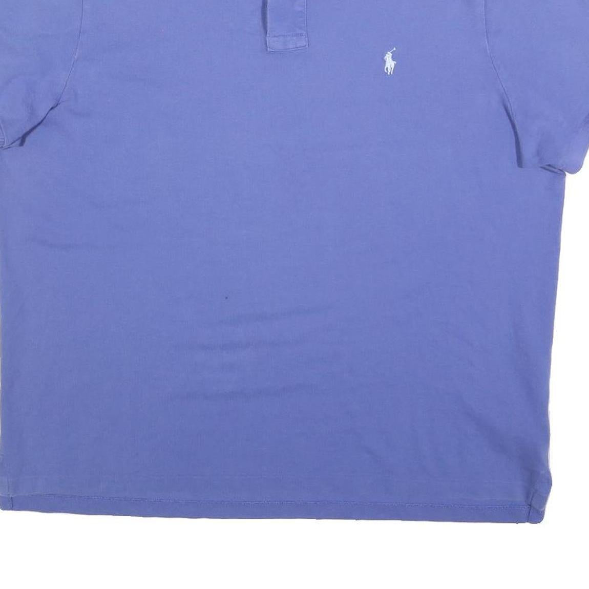POLO RALPH LAUREN Mens Blue Short Sleeve Plain Polo Shirt XL Cotton Blend