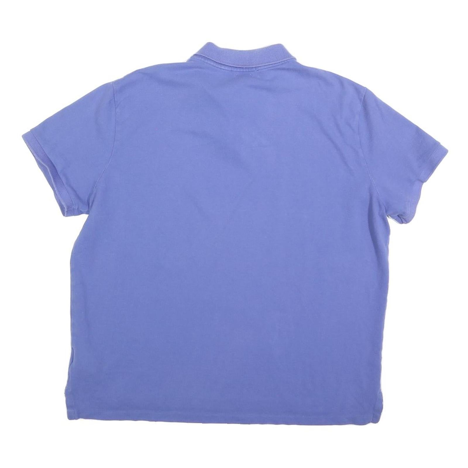 POLO RALPH LAUREN Mens Blue Short Sleeve Plain Polo Shirt XL Cotton Blend