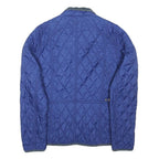 Barbour Womens Blue Quilted Jacket M Polyester Blend Button Closure Classic