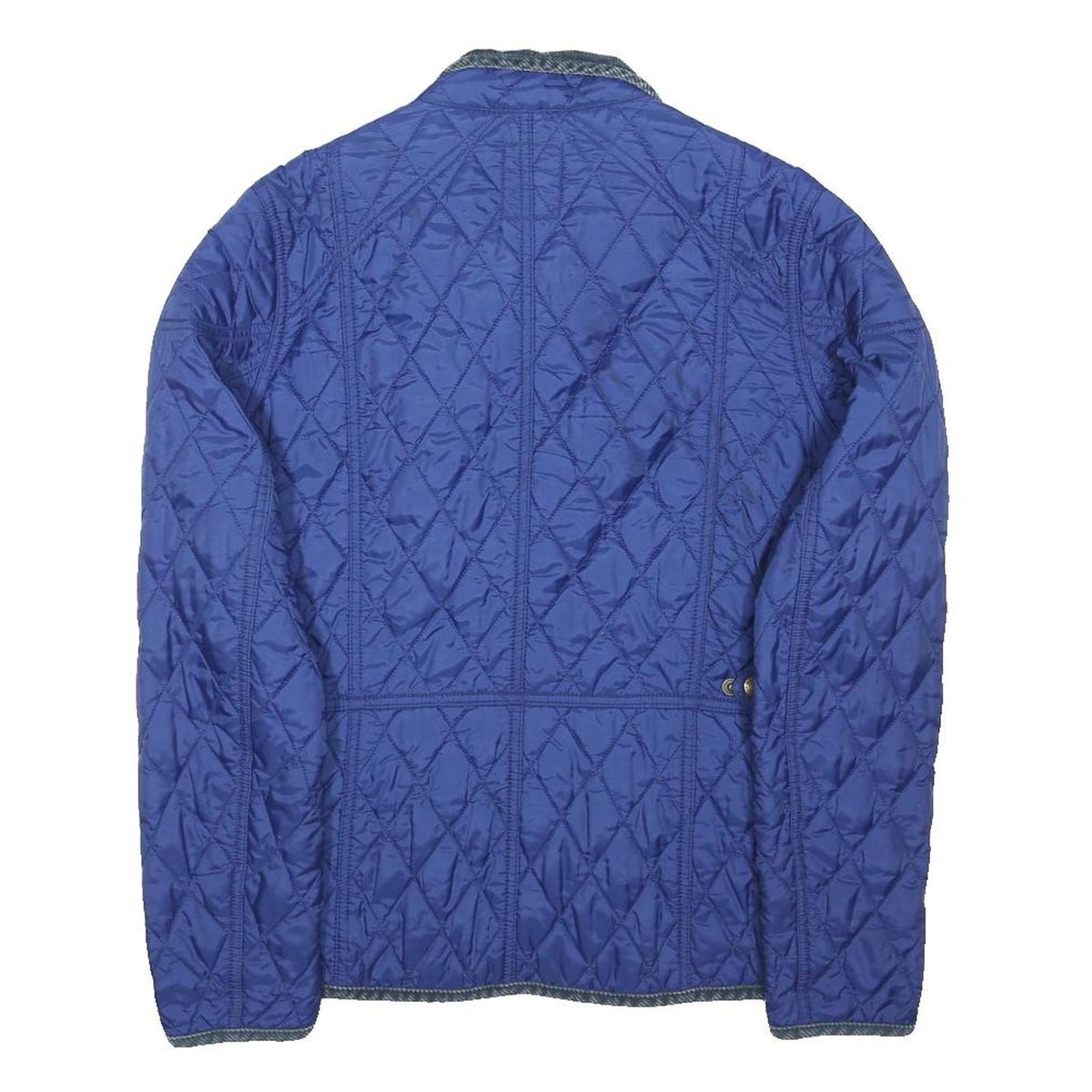Barbour Womens Blue Quilted Jacket M Polyester Blend Button Closure Classic