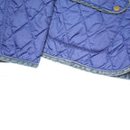 Barbour Womens Blue Quilted Jacket M Polyester Blend Button Closure Classic