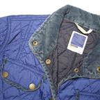 Barbour Womens Blue Quilted Jacket M Polyester Blend Button Closure Classic