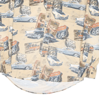 REDHEAD Mens Beige Route 66 Classic Cars Cotton Blend Shirt S Vintage Print