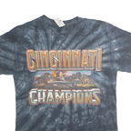 COLORTONE Mens Black Tie Dye Cincinnati Champions Graphic T-Shirt M Short Sleeve