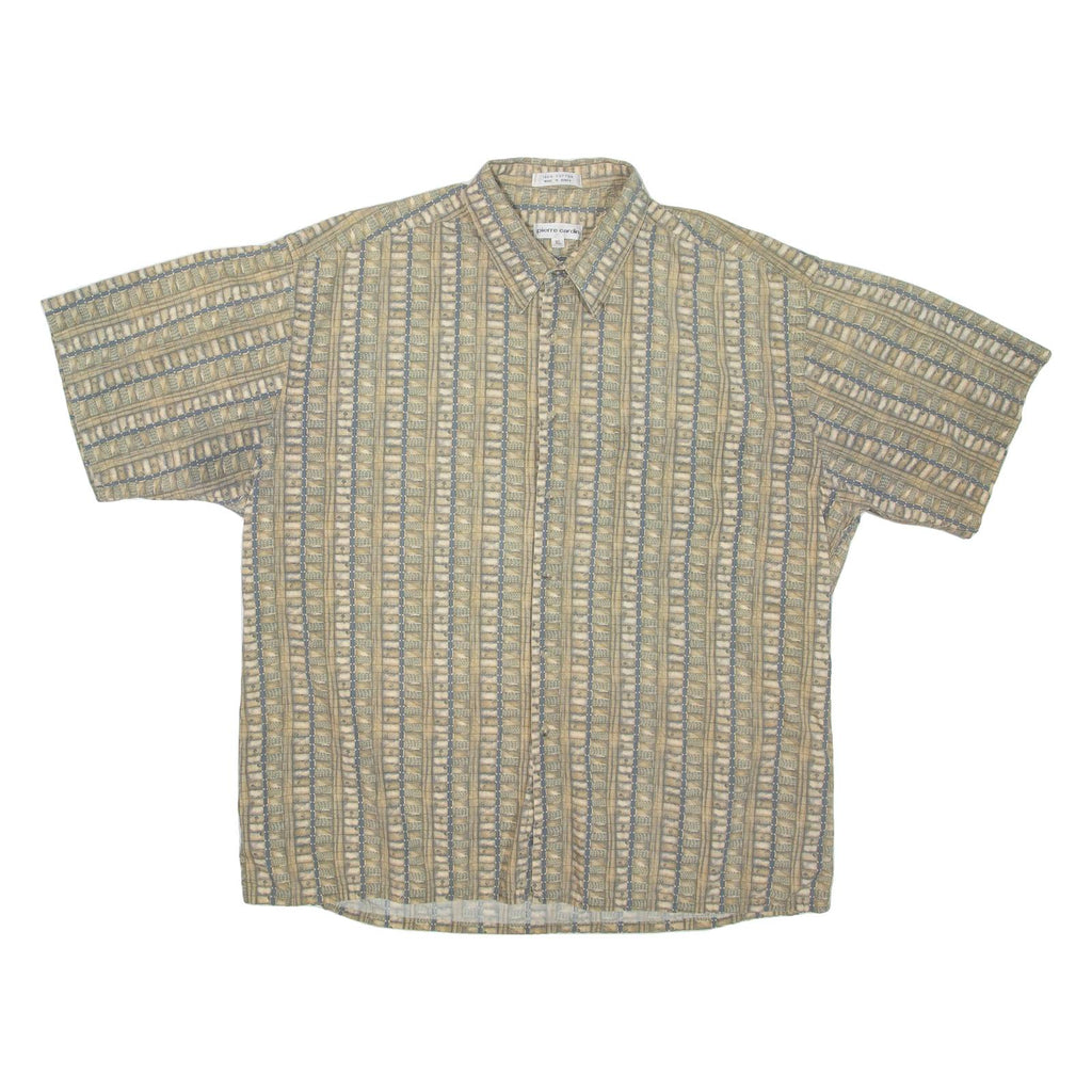 PIERRE CARDIN Mens Shirt Green Striped XL