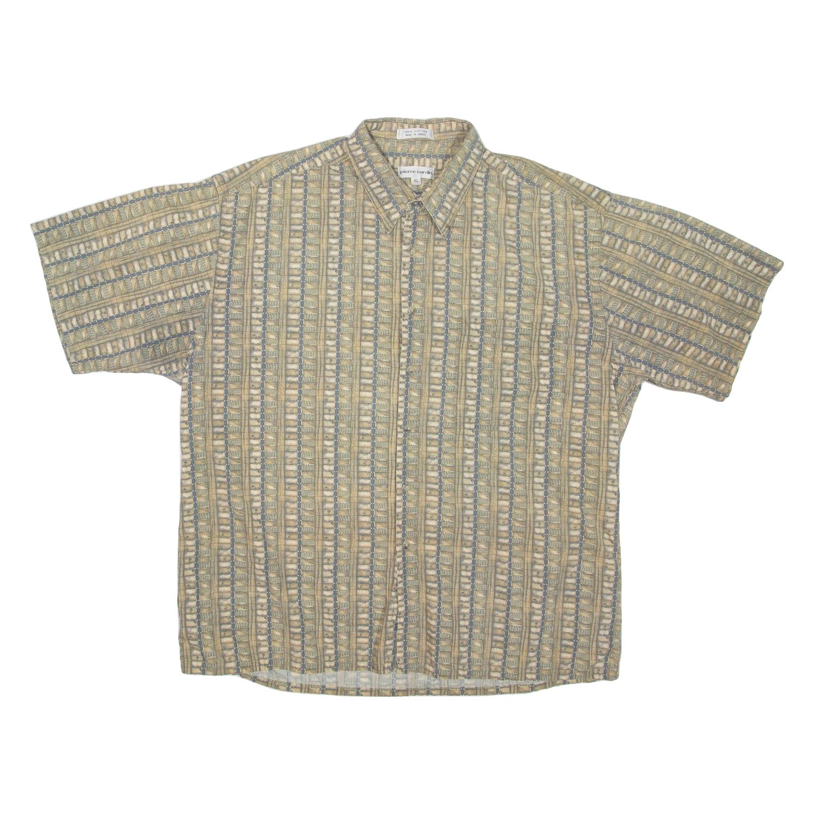 PIERRE CARDIN Mens Shirt Green Striped XL