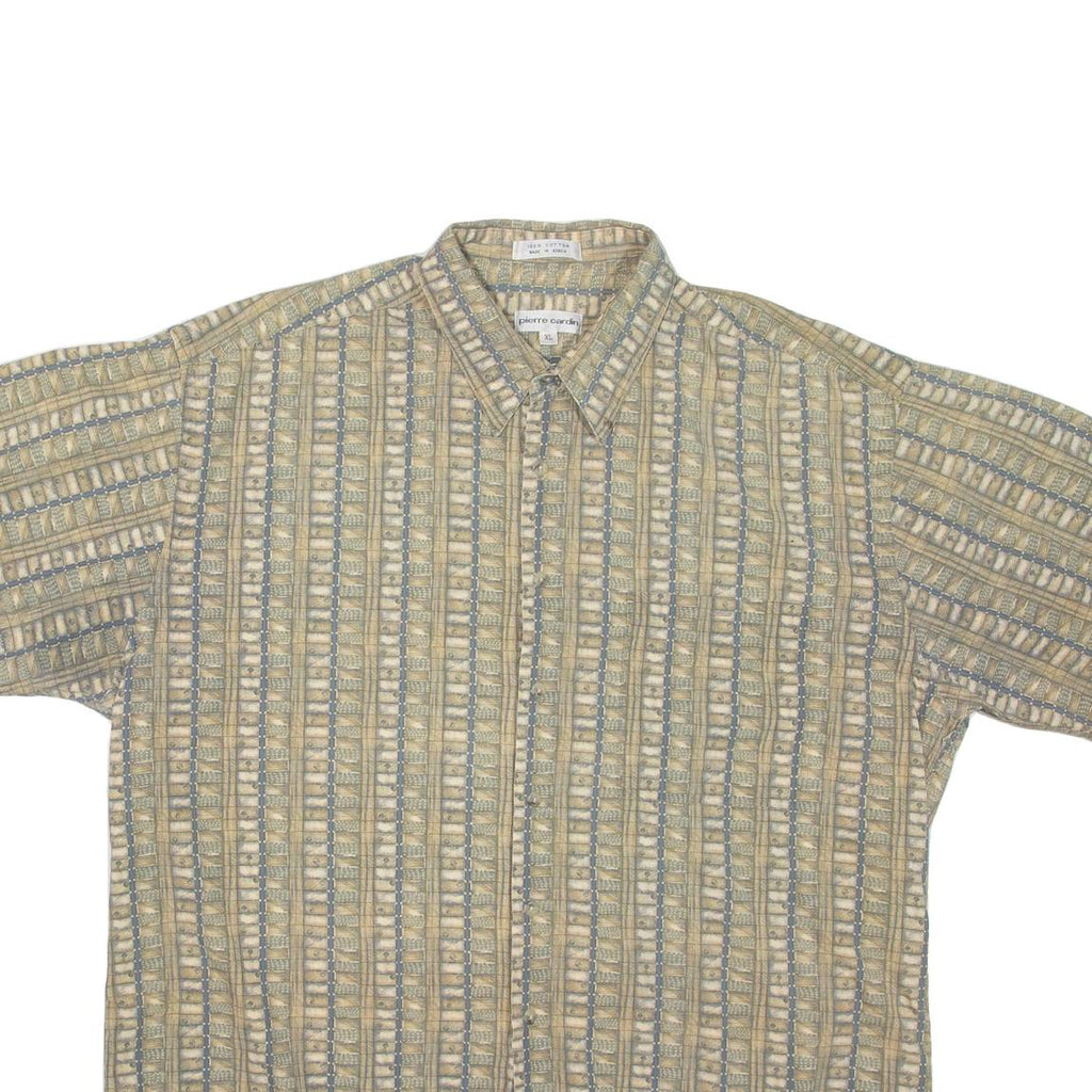 PIERRE CARDIN Mens Shirt Green Striped XL