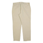 TOMMY HILFIGER Mens Slim Beige Cotton Blend Trousers W36 L32 Zip Classic