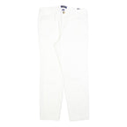 NAUTICA Womens Cotton Blend White Slim Straight Trousers W29 L27 Slim Fit Zip