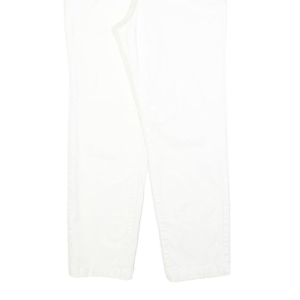 NAUTICA Womens Cotton Blend White Slim Straight Trousers W29 L27 Slim Fit Zip