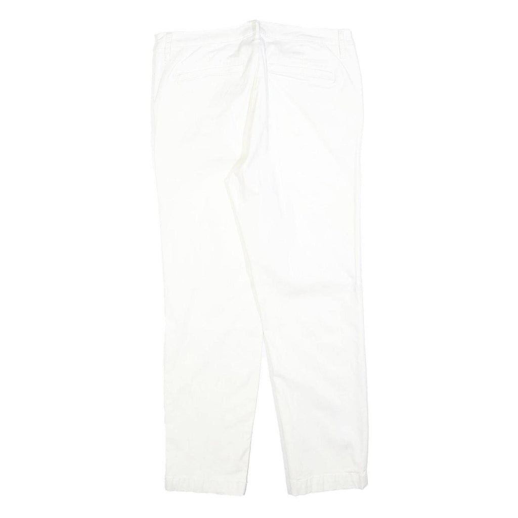 NAUTICA Womens Cotton Blend White Slim Straight Trousers W29 L27 Slim Fit Zip