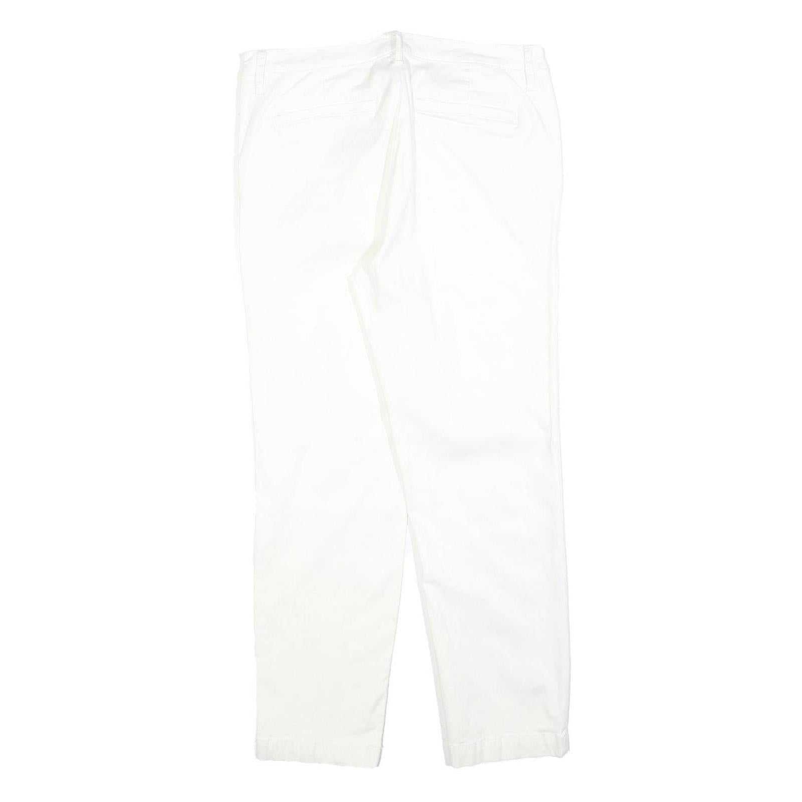 NAUTICA Womens Cotton Blend White Slim Straight Trousers W29 L27 Slim Fit Zip