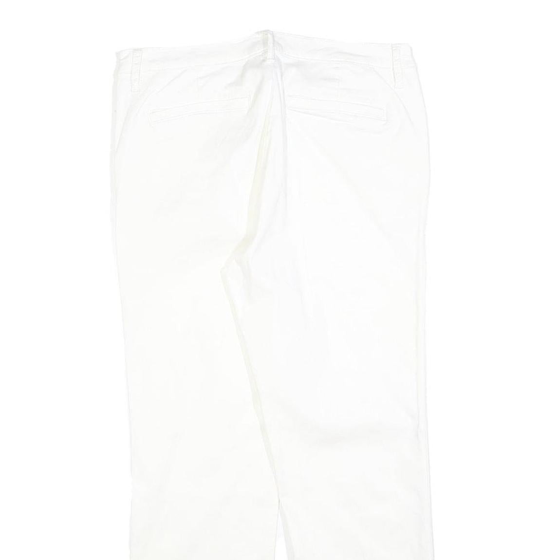 NAUTICA Womens Cotton Blend White Slim Straight Trousers W29 L27 Slim Fit Zip