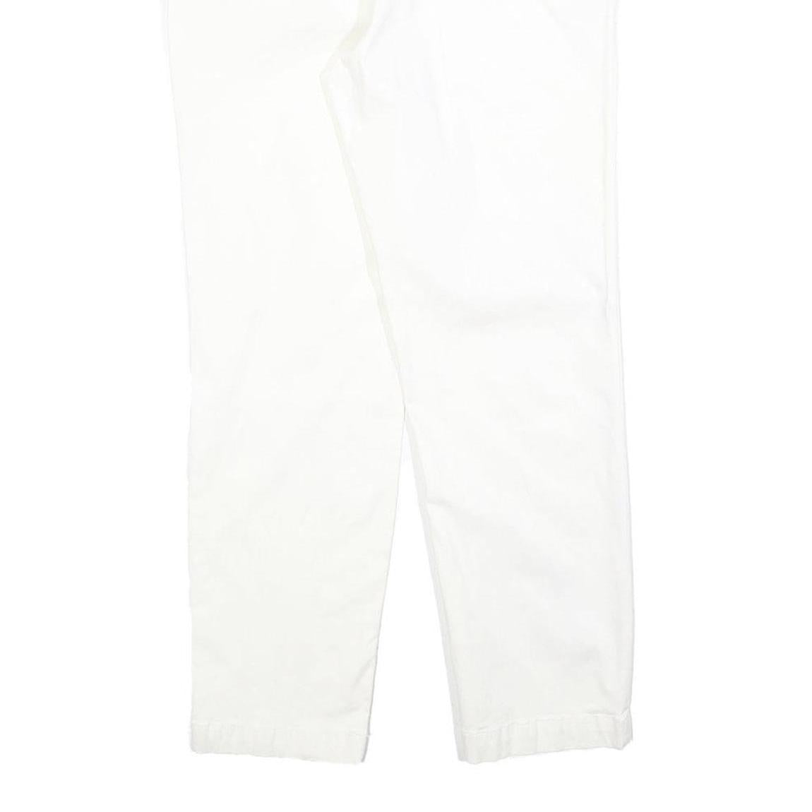 NAUTICA Womens Cotton Blend White Slim Straight Trousers W29 L27 Slim Fit Zip