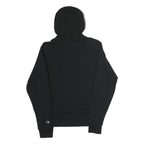 CHAMPION Mens Black Hooded Pullover Hoodie S Cotton Blend Camouflage Logo