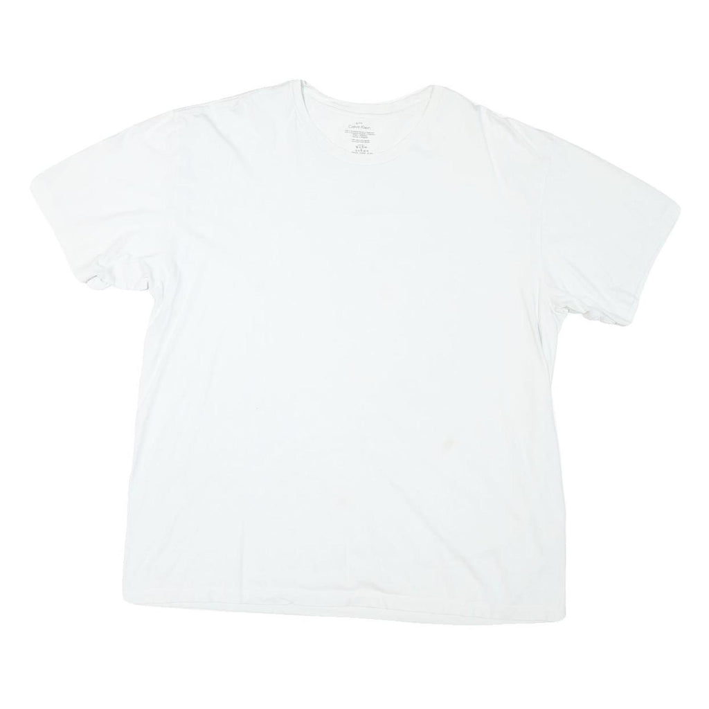 CALVIN KLEIN Mens White XL Plain Crew Neck Short Sleeve Casual T-Shirt