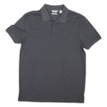 CALVIN KLEIN Mens Grey Short Sleeve Plain Polo Shirt S Cotton Casual