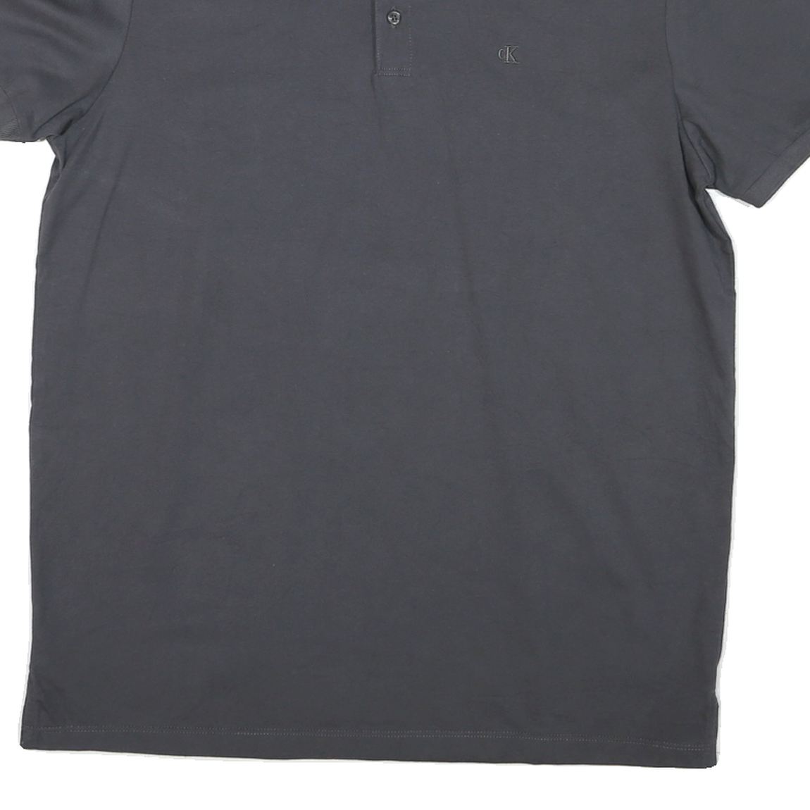 CALVIN KLEIN Mens Grey Short Sleeve Plain Polo Shirt S Cotton Casual