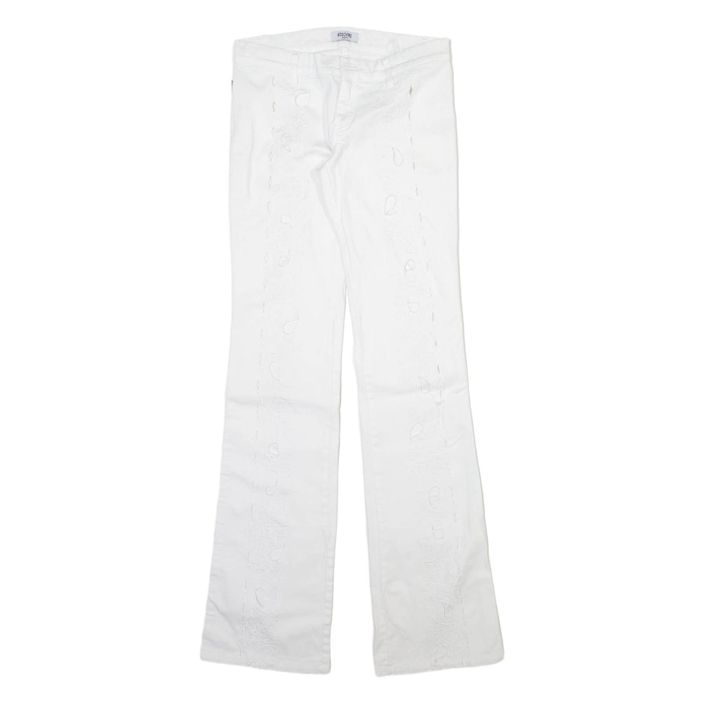MOSCHINO Womens Trousers White Slim Bootcut W28 L34