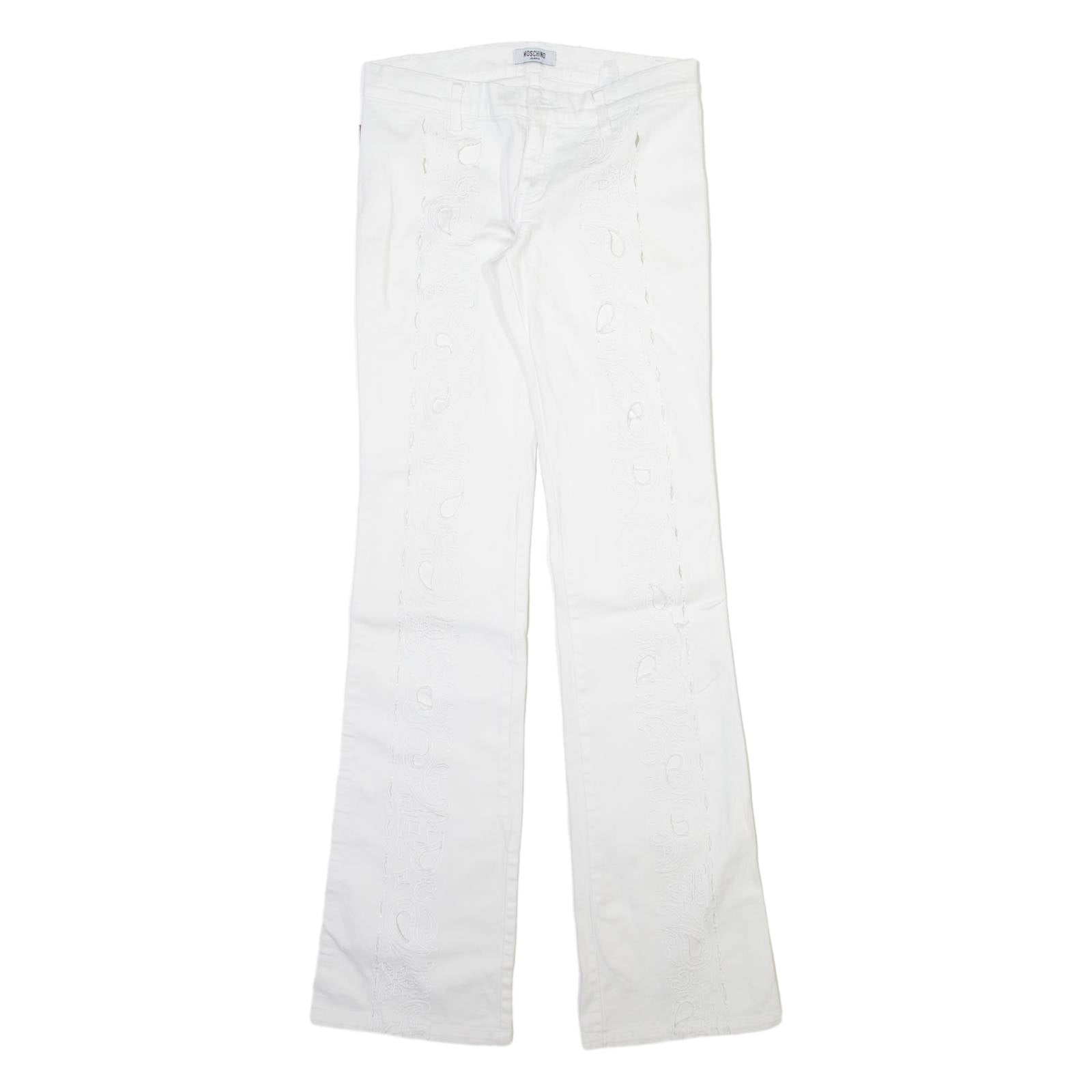 MOSCHINO Womens Trousers White Slim Bootcut W28 L34