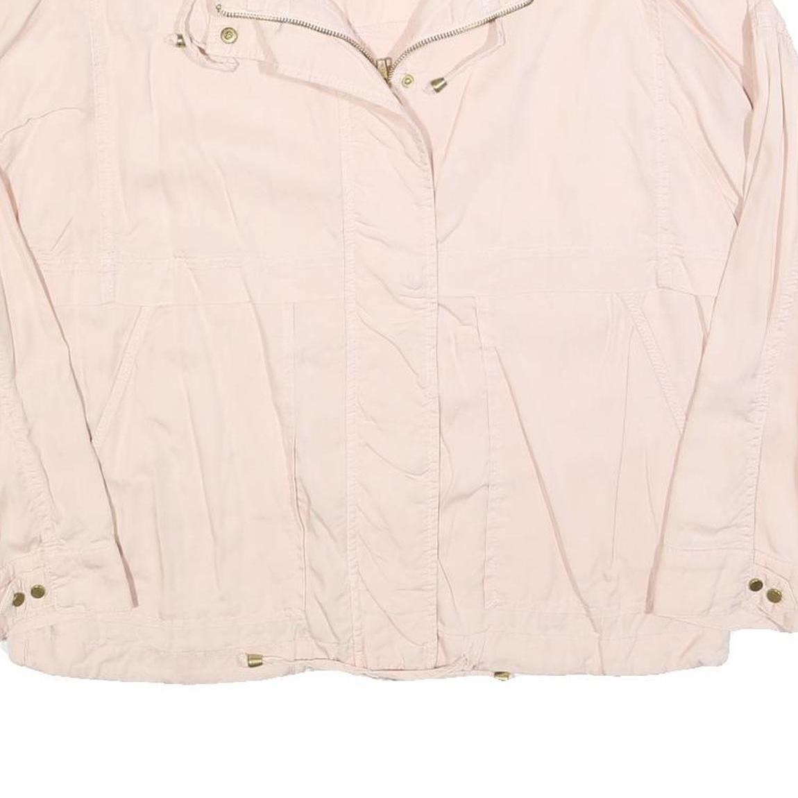 PROMOD Womens Pink Cotton Blend Casual Jacket L Zip Plain Lightweight Relaxed