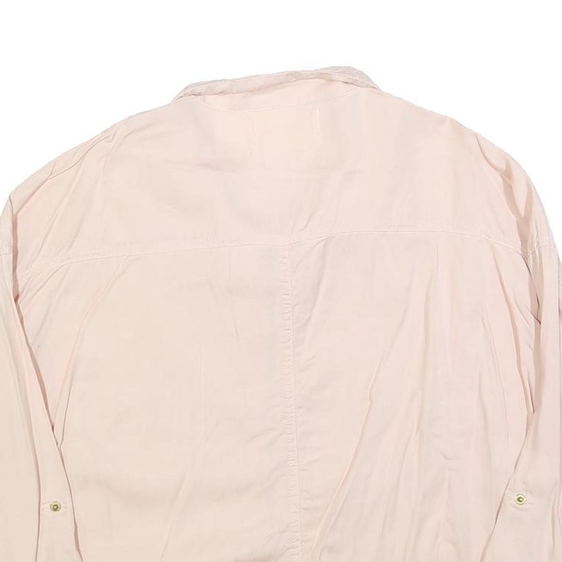 PROMOD Womens Pink Cotton Blend Casual Jacket L Zip Plain Lightweight Relaxed