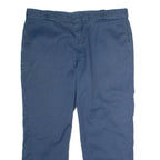 DICKIES Workwear Mens Twill Trousers Blue Classic Straight W42 L30