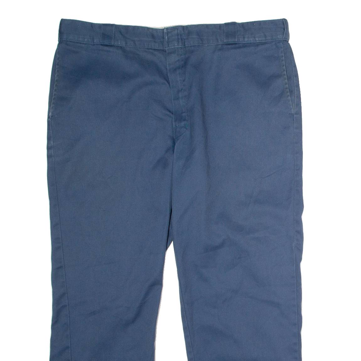 DICKIES Workwear Mens Twill Trousers Blue Classic Straight W42 L30
