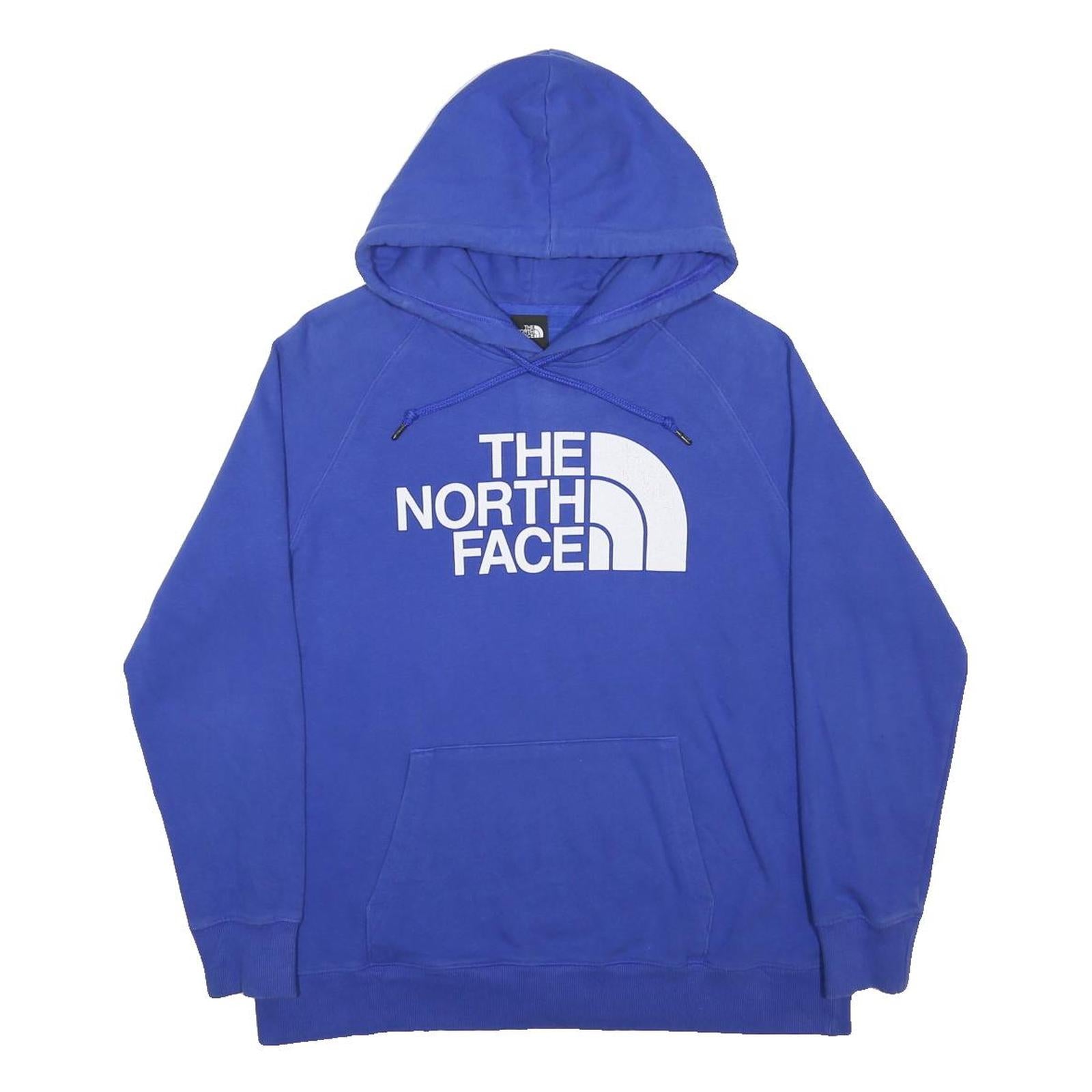 THE NORTH FACE Womens Blue Hoodie L Cotton Blend Casual Pullover