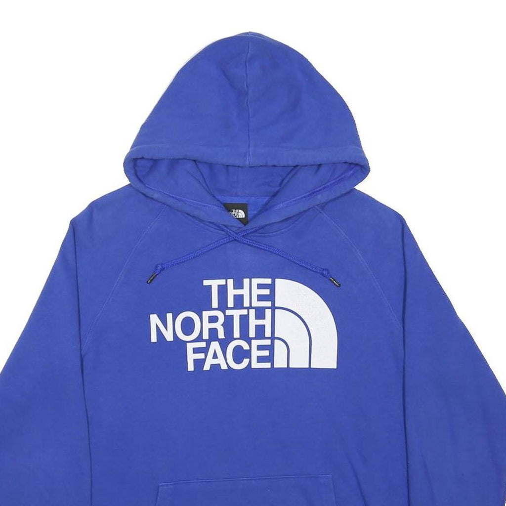 THE NORTH FACE Womens Blue Hoodie L Cotton Blend Casual Pullover