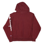 CHAMPION Mens Maroon Hoodie L Cotton Blend Pullover Sweatshirt Logo Sleeve