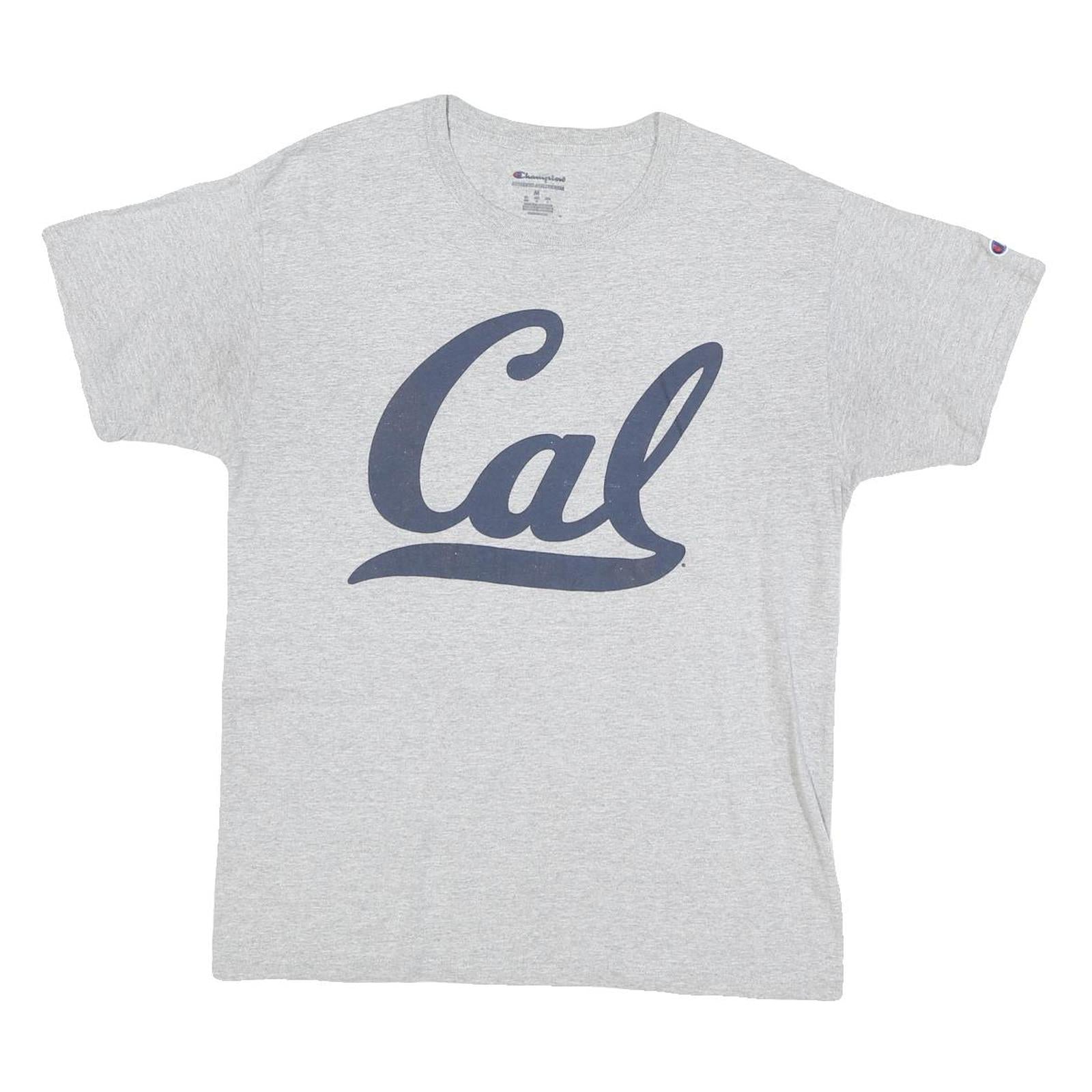 CHAMPION Mens Grey Cal Graphic T-Shirt M Short Sleeve Crew Neck Cotton Blend