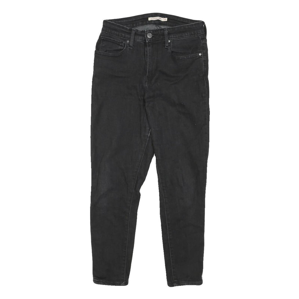 LEVI'S 721 Womens Jeans Black Slim Skinny Denim W26 L24 Stylish Classic Zip