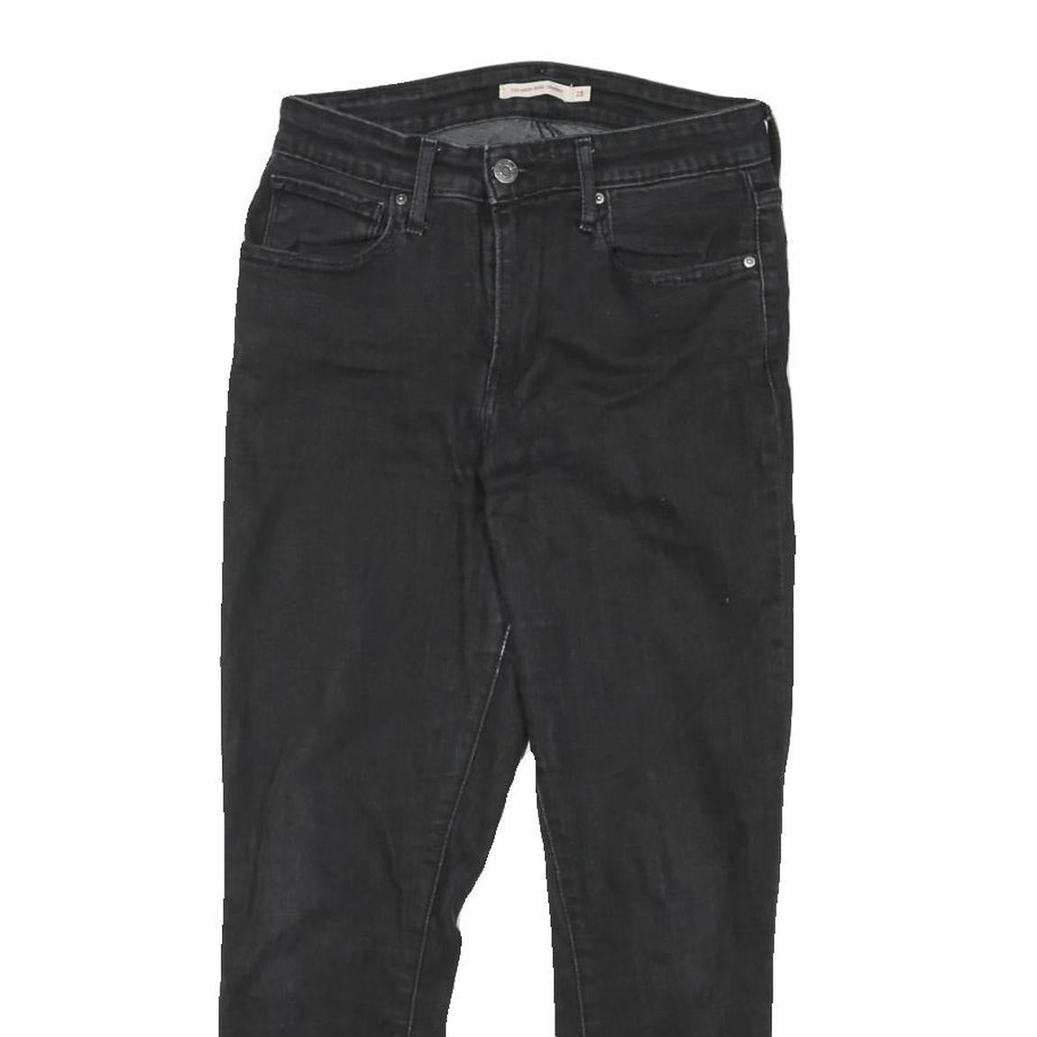LEVI'S 721 Womens Jeans Black Slim Skinny Denim W26 L24 Stylish Classic Zip