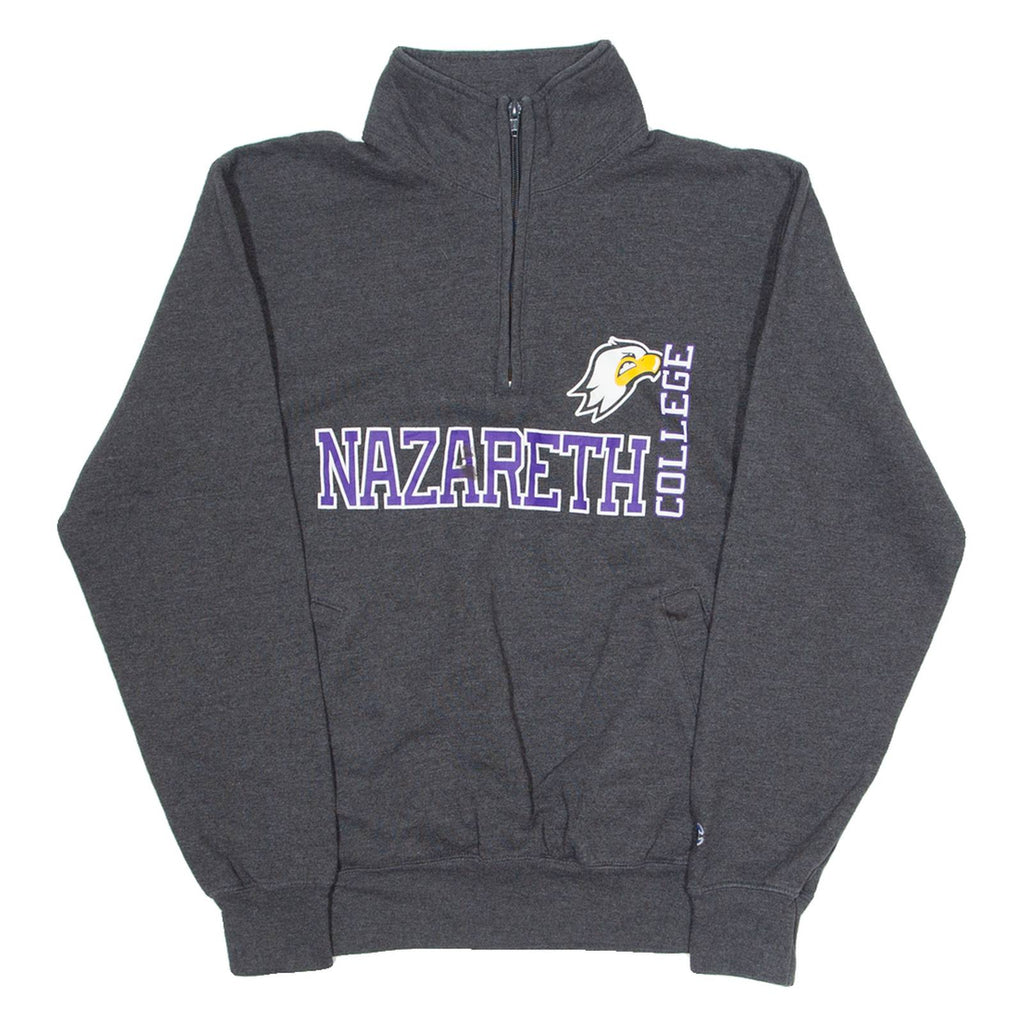 CHAMPION Nazareth College Mens Sweatshirt Grey 1/4 Zip USA S